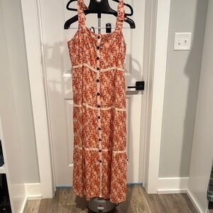 Spartina 449 Coral Patterned Maxi Dress